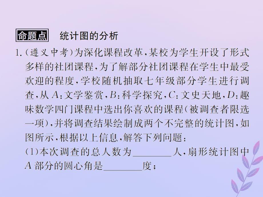 遵义专用中考数学复习第29课时数据的收集和整理2遵义中考回放课后作业.ppt_第2页