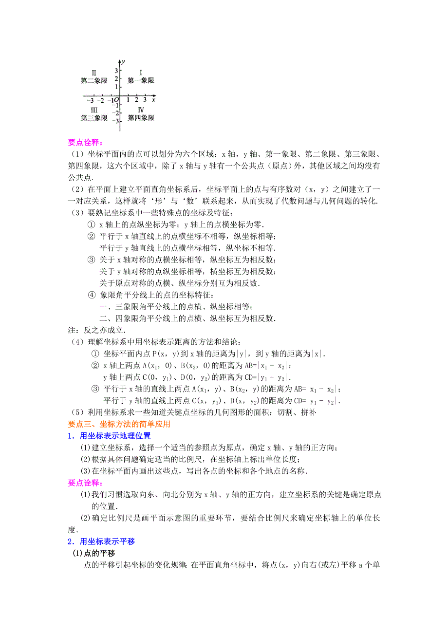 精品 初一下数学讲义 -《平面直角坐标系》全章复习与巩固(提高)知识讲解_第2页