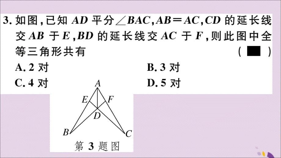 通用秋八级数学上册第十二章全等三角形小结与复习习题讲评新.ppt_第5页