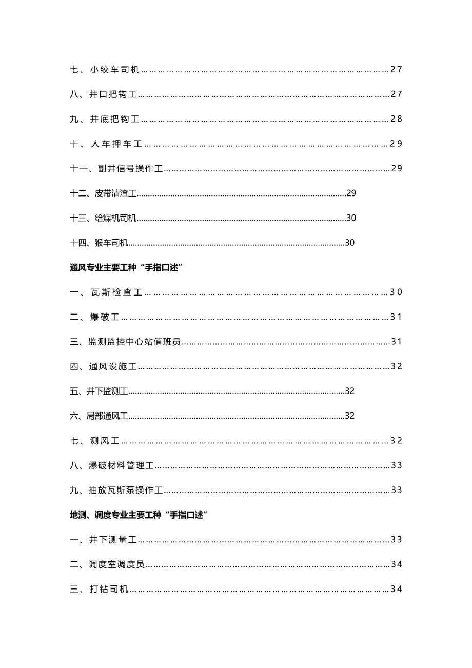2020年（冶金行业）新庄煤矿手指口述与岗位描述操作手册_第5页
