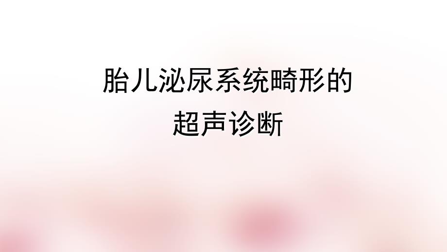 胎儿泌尿系统畸形超声诊断ppt医学课件_第1页