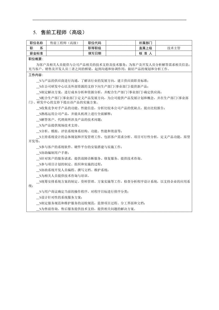 软件企业岗位说明书_第5页