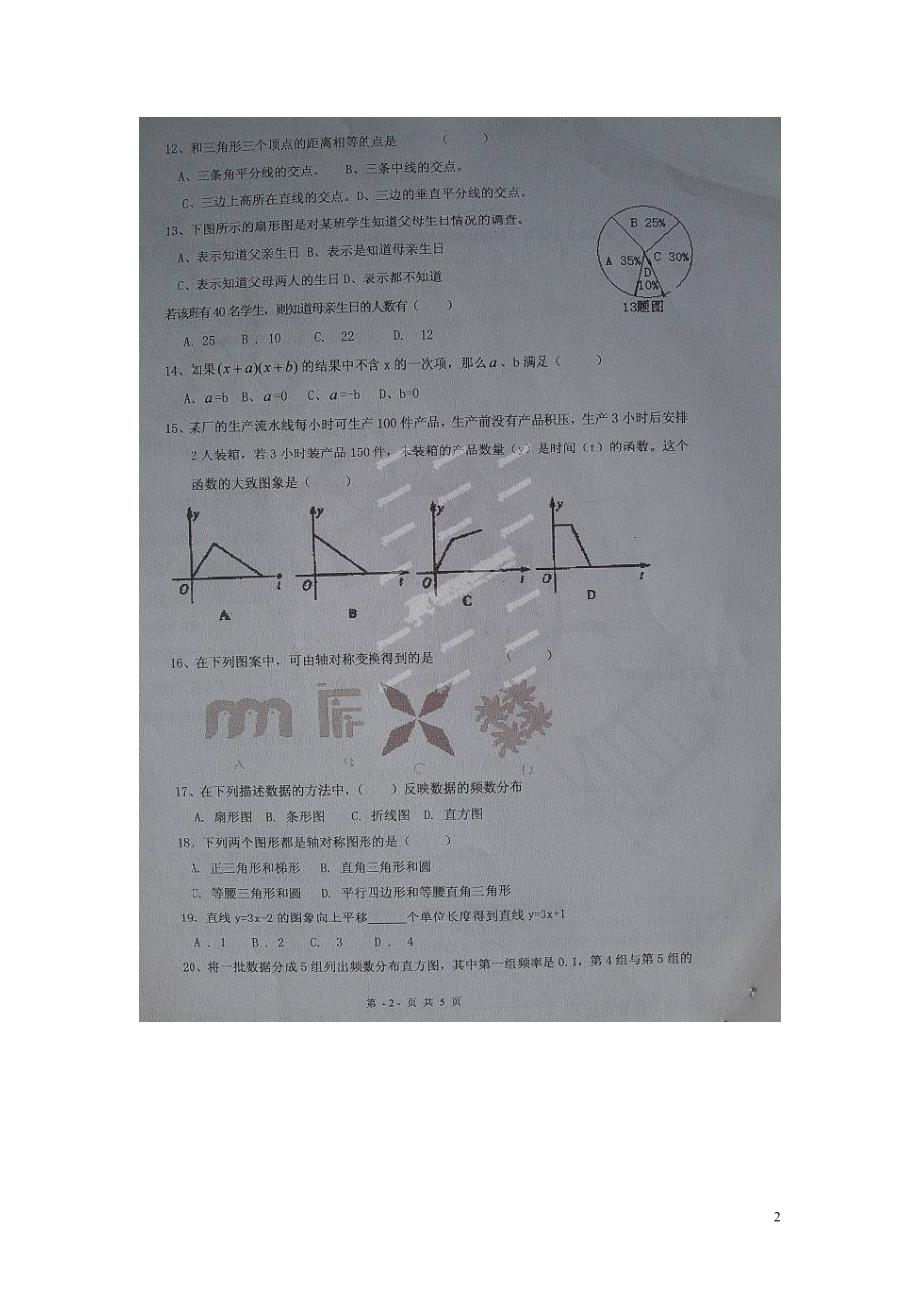 河南禹州夏都中心学校八级数学第二次月考期末复习 .doc_第2页