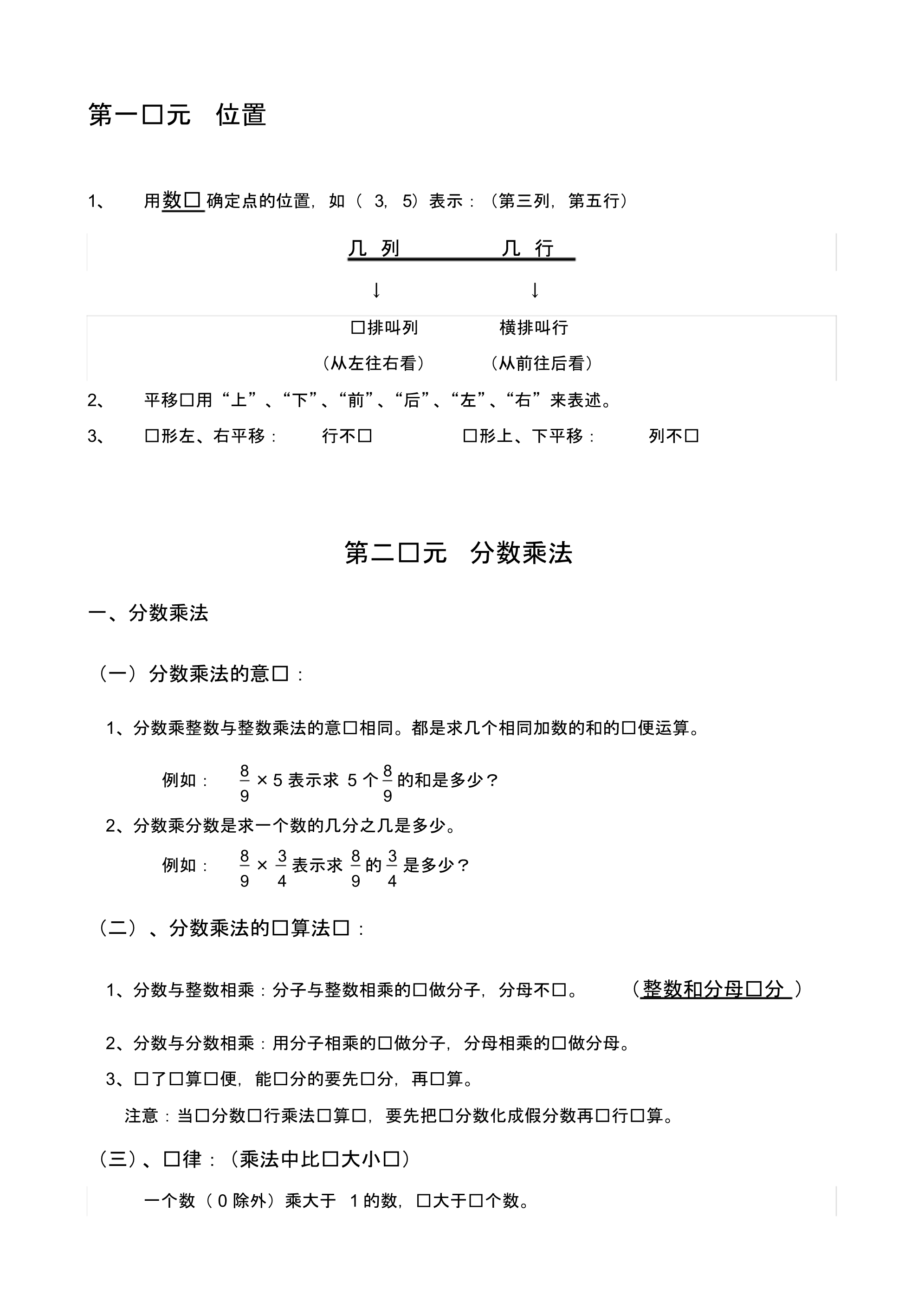 人教版六年级上册数学知识点演示教学._第1页