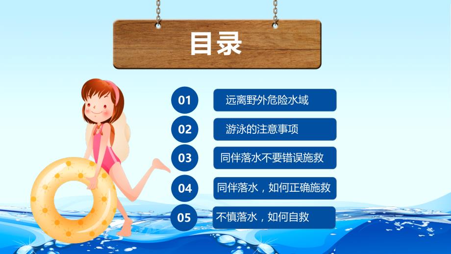 中小学生防溺水讲座（动画版游泳注意事项同伴落水如何施救落水如何自救）_第3页