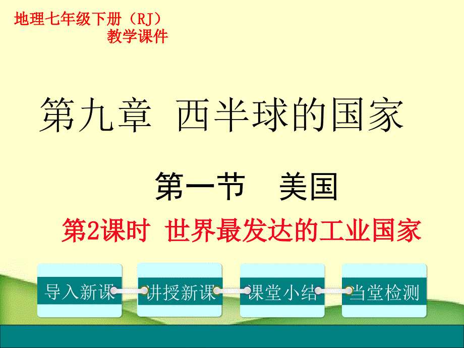 2020年人教版七年级 下册地理第九章第一节第2课时世界最发达的工业国家 精品课件_第1页