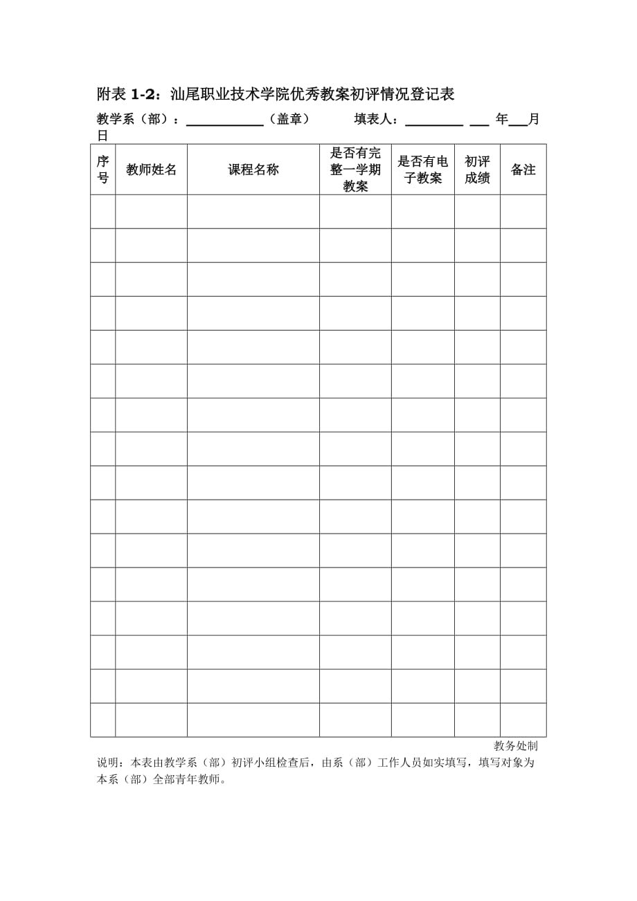 2020年附表1-1汕尾职业技术学院优秀教案申报评审表精品_第3页