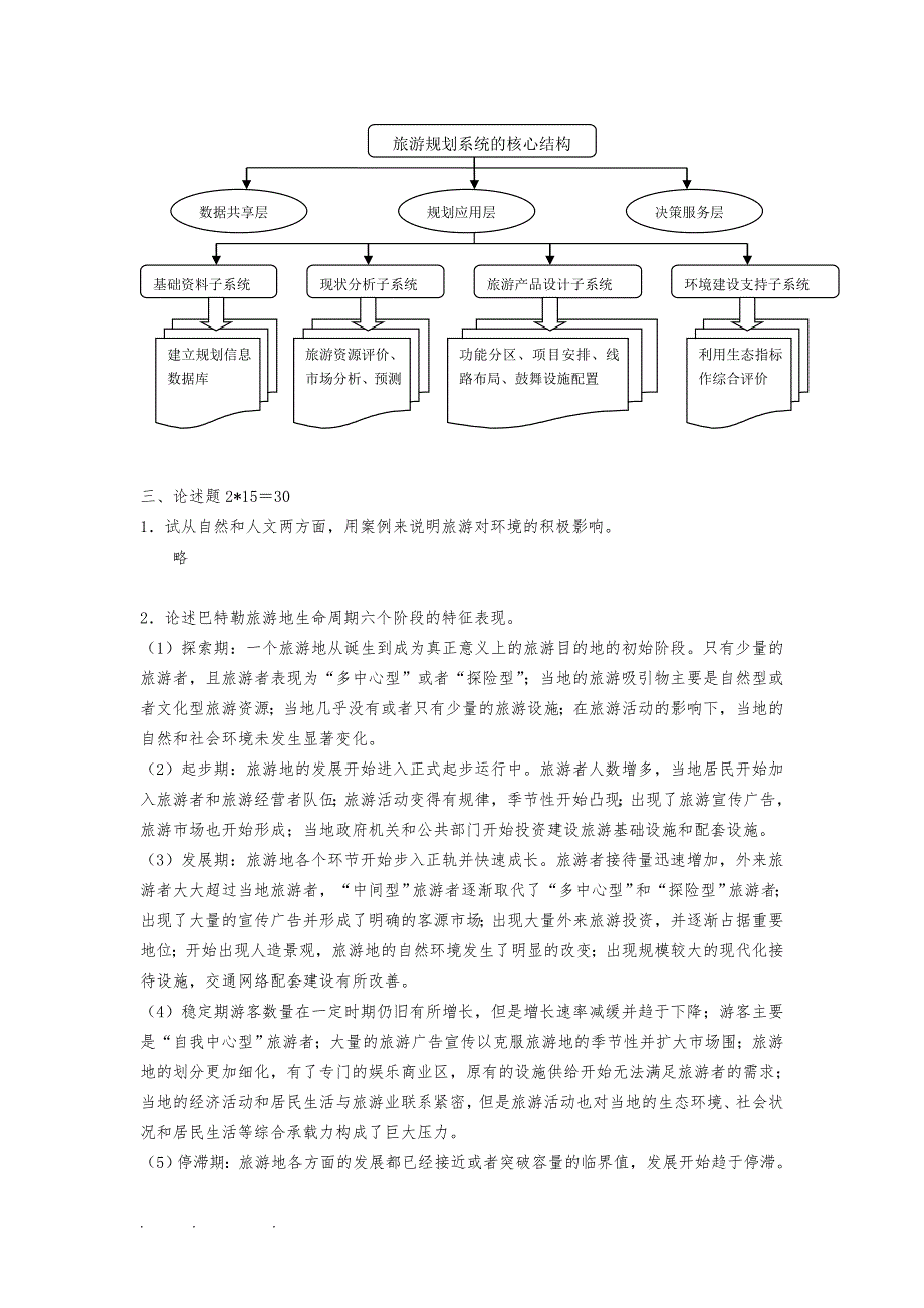 旅游地理学试卷期末测试题与指导性答案_第4页