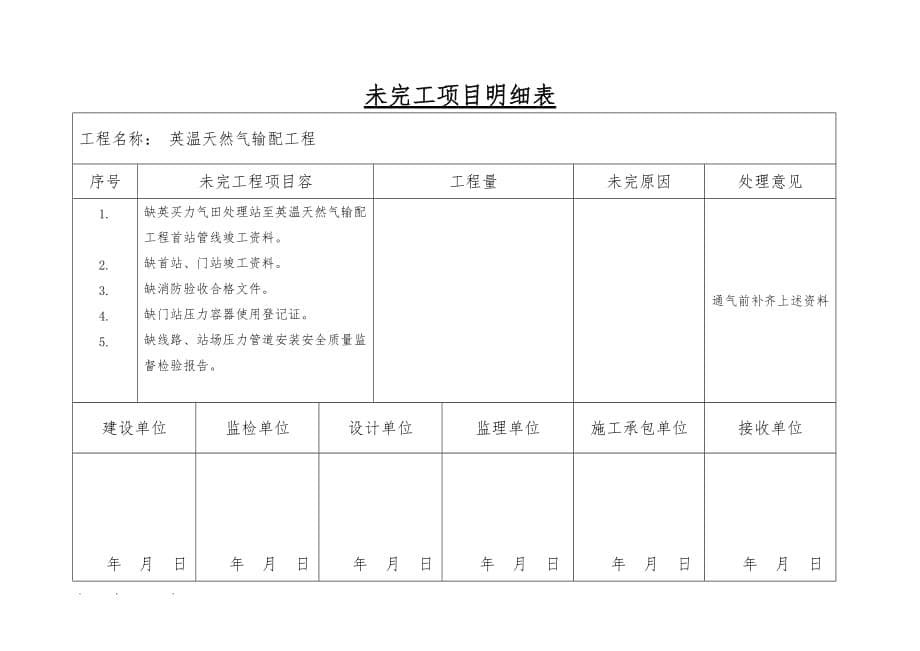 天然气输配工程竣工验收表_第5页