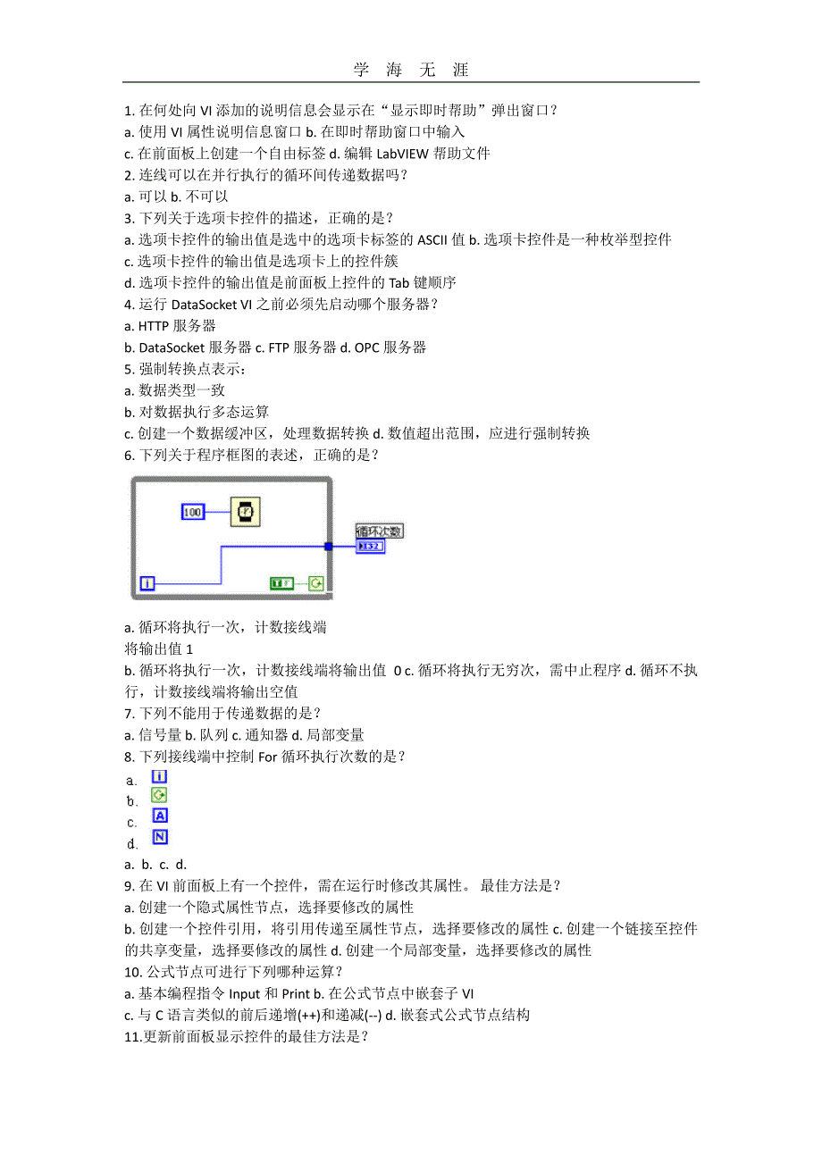 LabVIEWCLAD模拟试题(中文)(1)_第1页