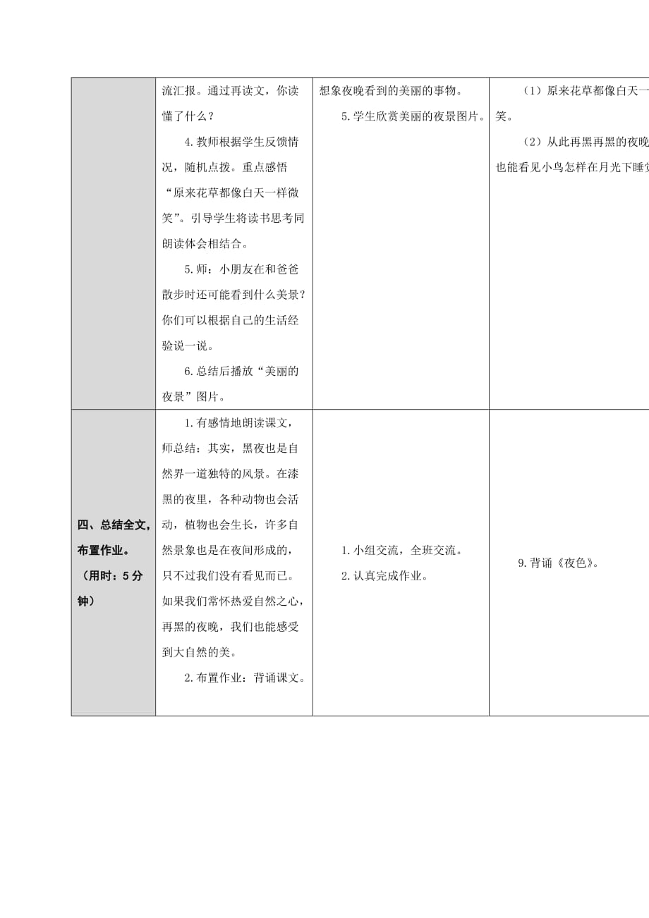 人教部编版一年级下册语文《夜色》教案 (14)_第3页