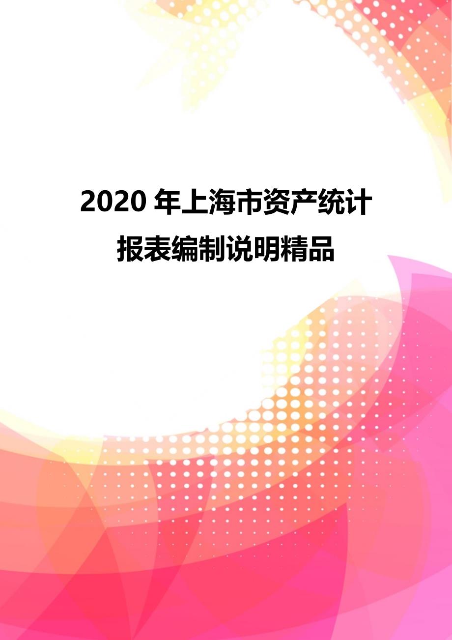 2020年上海市资产统计报表编制说明精品_第1页