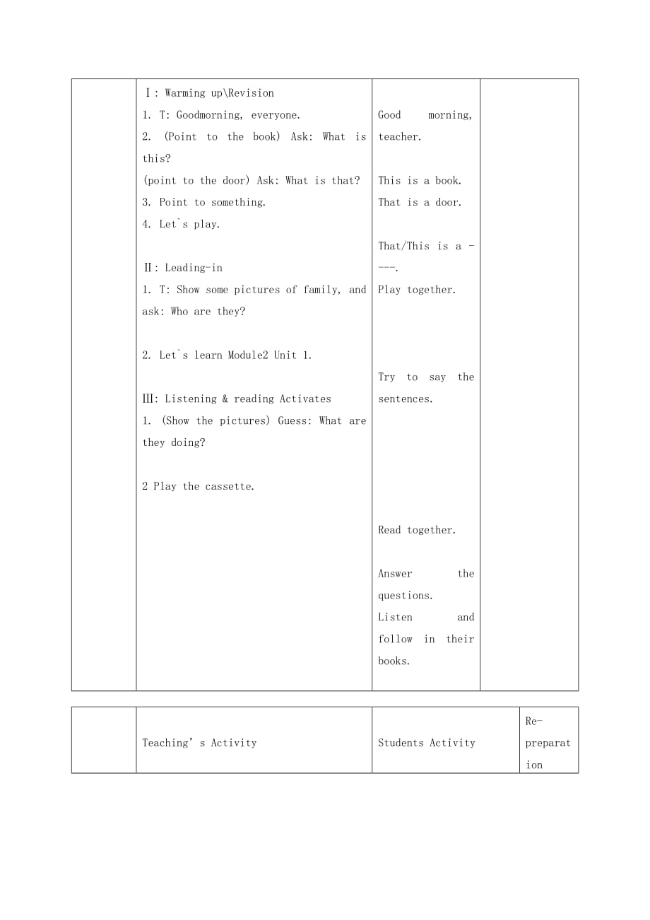 一年级英语下册 Module 2 Unit 1(3)教案 外研版（一起）_第2页