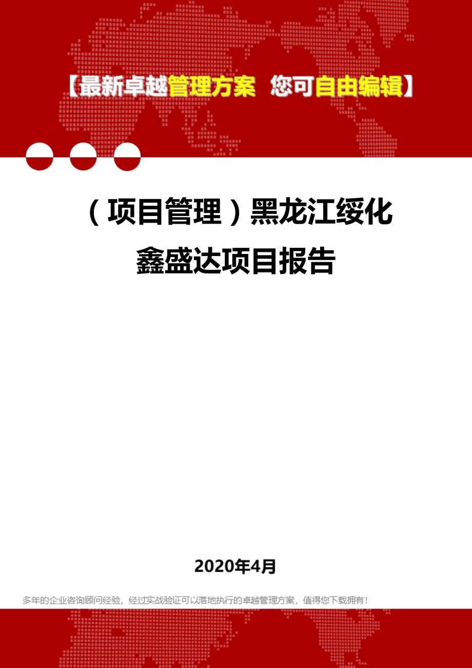 2020年（项目管理）黑龙江绥化鑫盛达项目报告_第1页