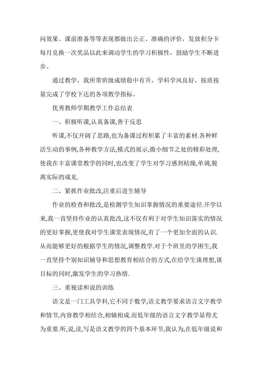 优秀教师学期教学工作总结_第5页