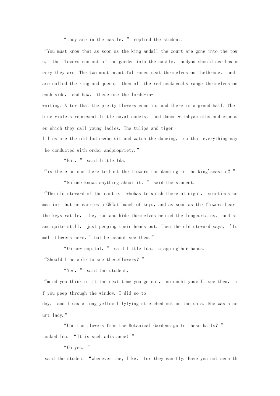 小学英语安徒生童话系列六LittleIda’sFlowers阅读素材2_第2页