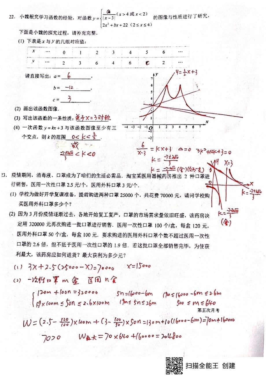 九年级第五次月考数学试题答案_第5页