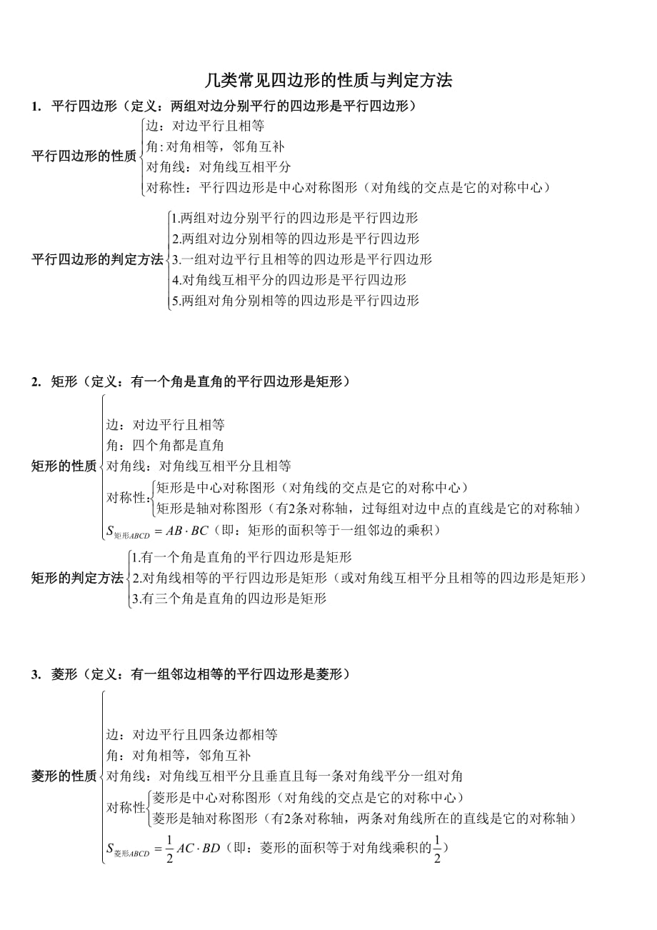 几类特殊四边形的性质与判定_第1页