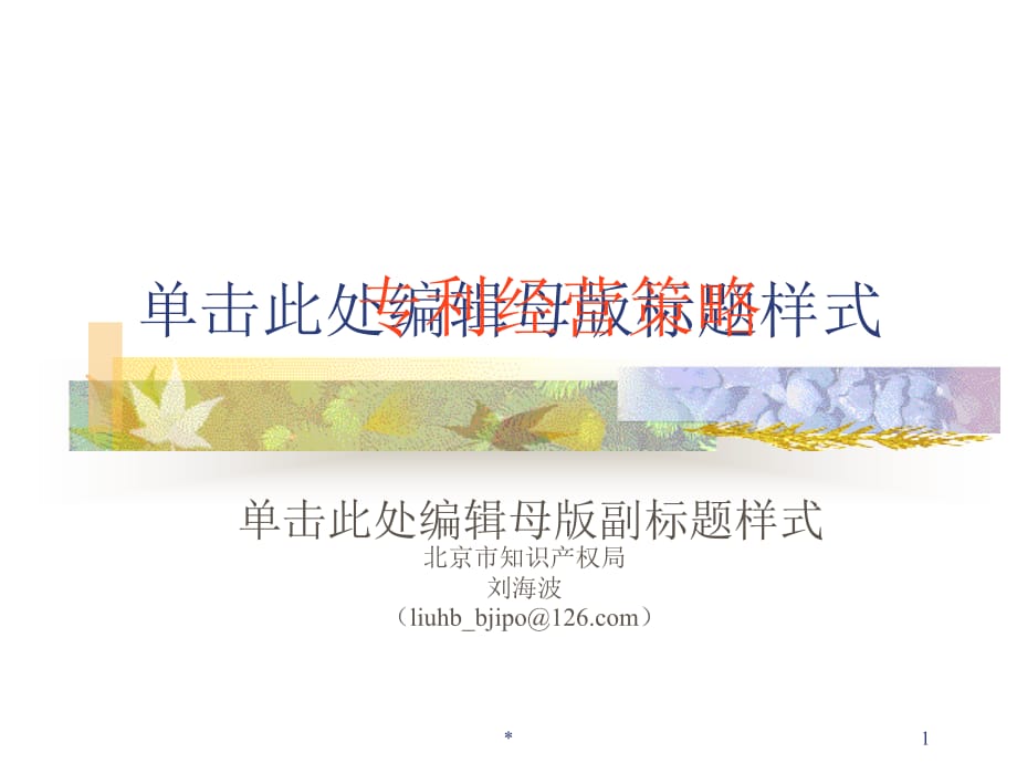 专利经营策略讲稿(10)_第1页