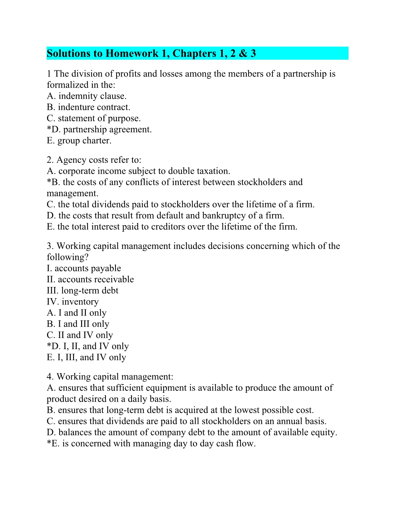 企业融资 第1-3章 习题&ampamp;解答 (business finance) (英)_第1页