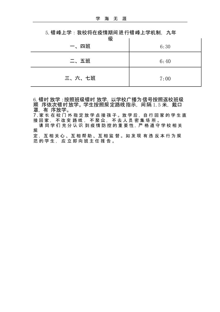 黄楼初中疫情防控期间学生在校一日行为规范（一）_第2页