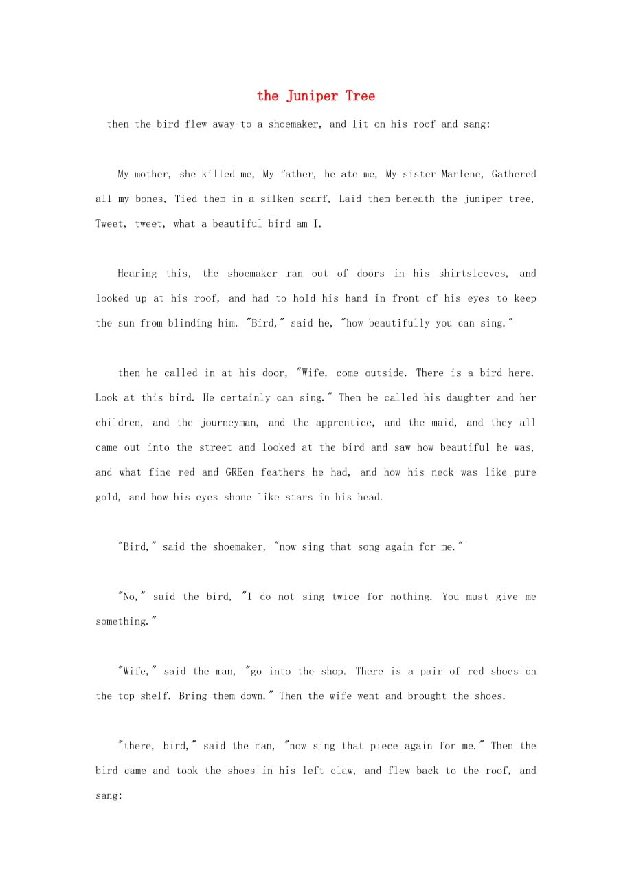小学英语格林童话系列一桧树theJuniperTree二阅读素材2_第1页