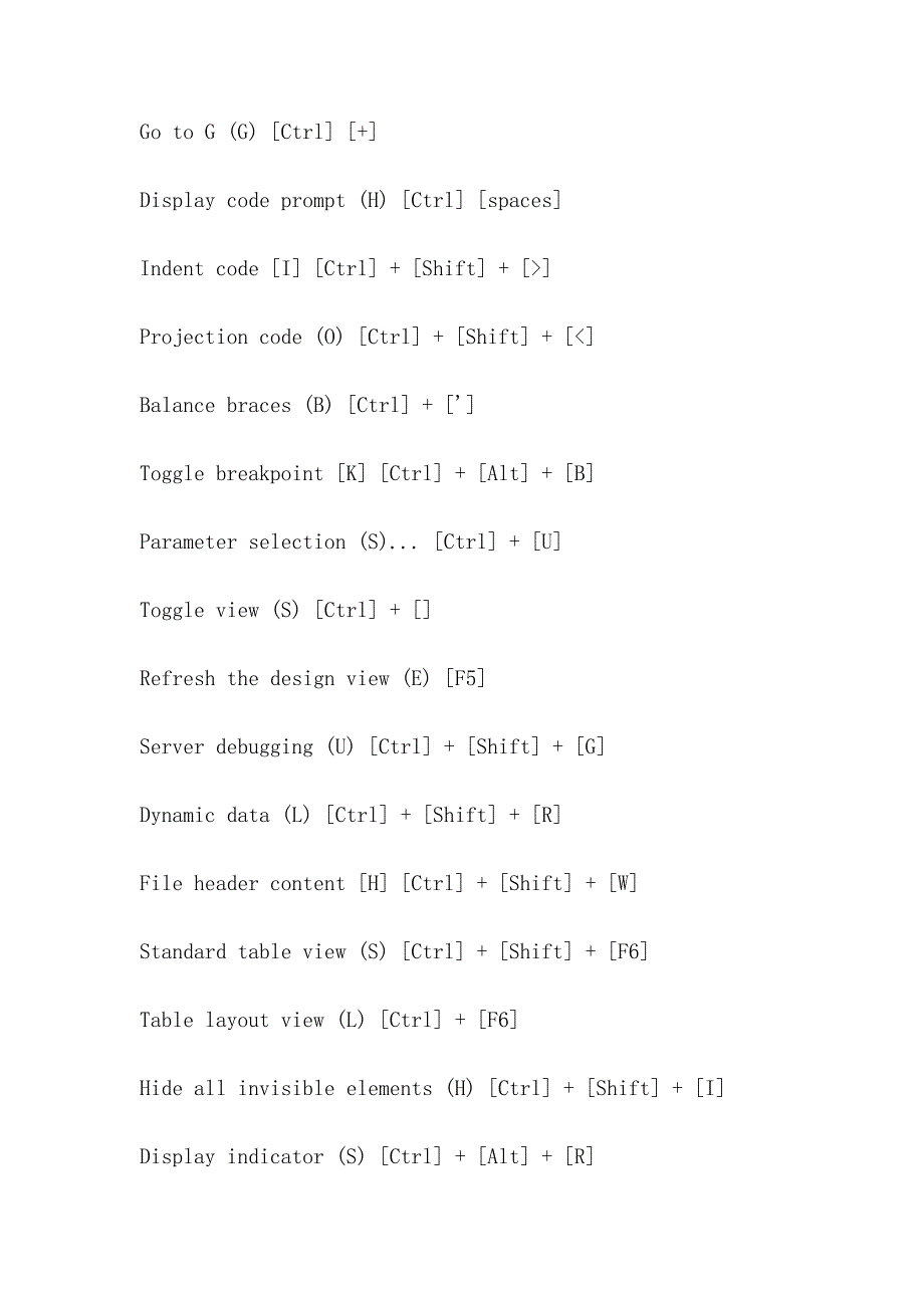 dreamweaver快捷键完全收录（The Dreamweaver shortcut key is completely included）.doc_第3页