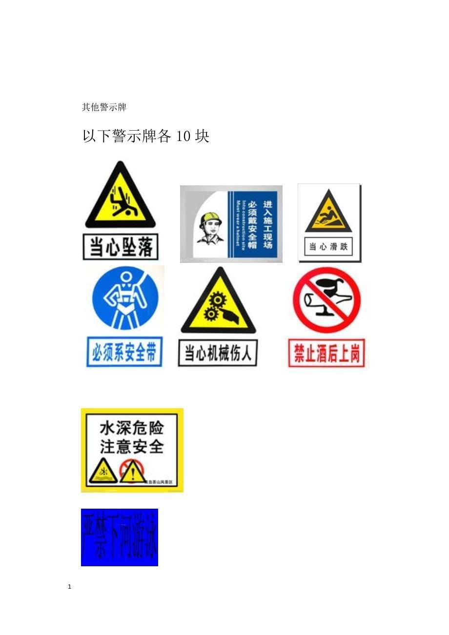 施工安全警示牌幻灯片资料_第5页