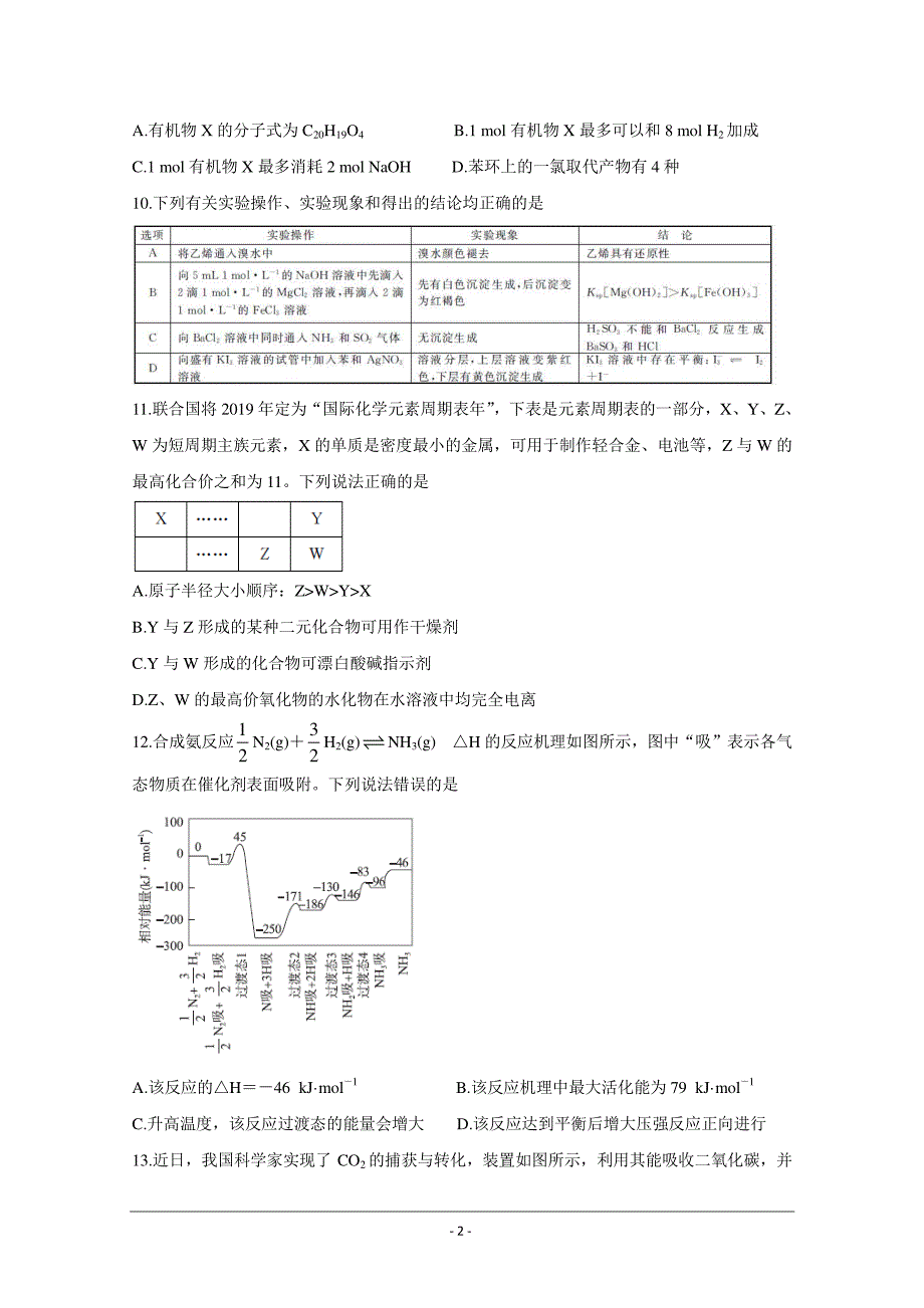 百校联盟2020届高考复习全程精练模拟卷（全国II卷） 化学 含答案_第2页