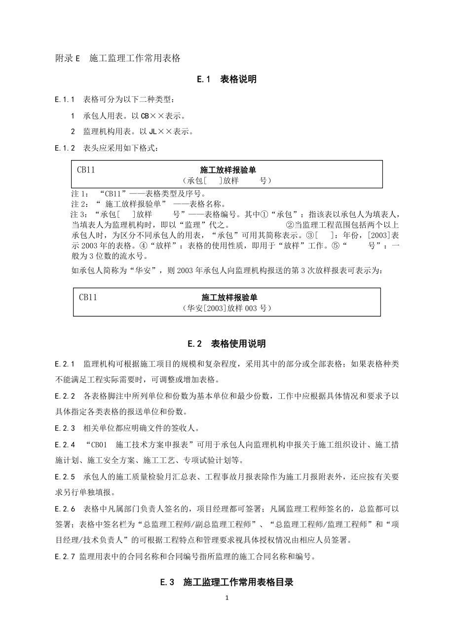 《水利工程施工监理规范》SL288-2014全套表格(东华监理校正版).doc_第1页