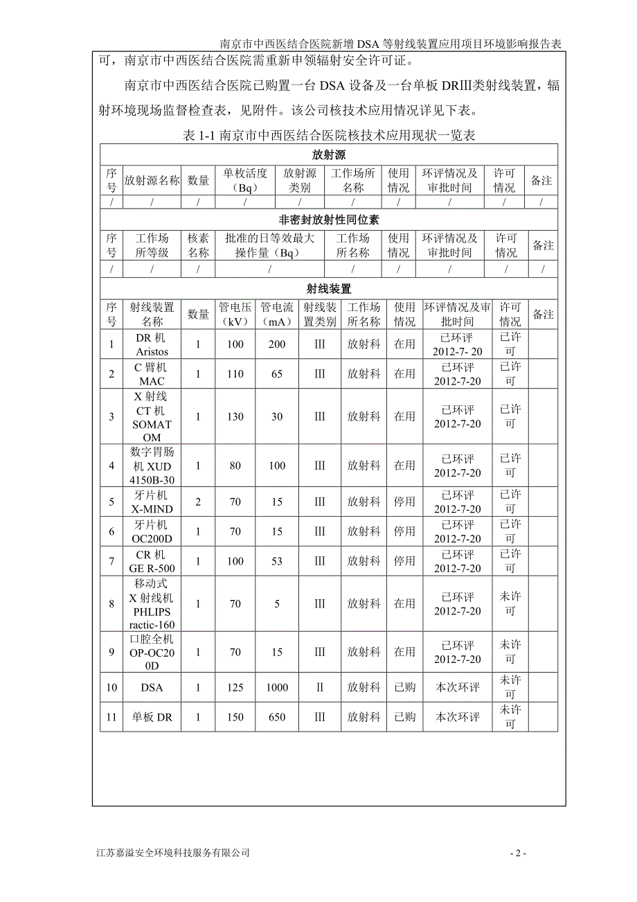 核技术应用项目-南京中西医结合医院.doc_第2页