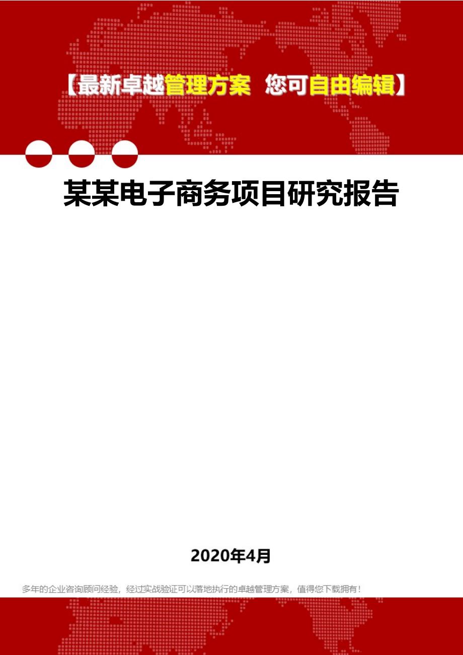 2020年某某电子商务项目研究报告_第1页