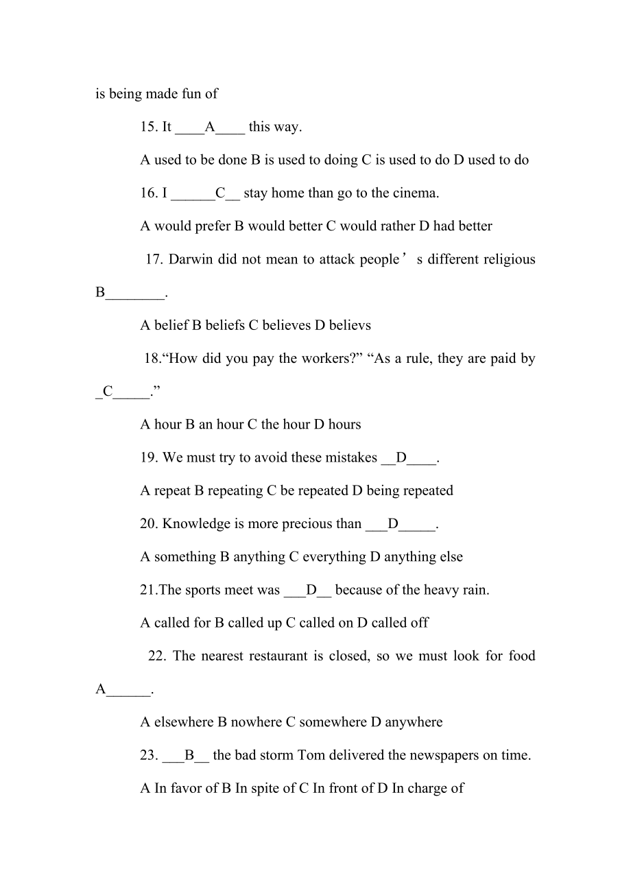 [自考英语二试题及答案]英语二级试题题库及答案 .doc_第3页