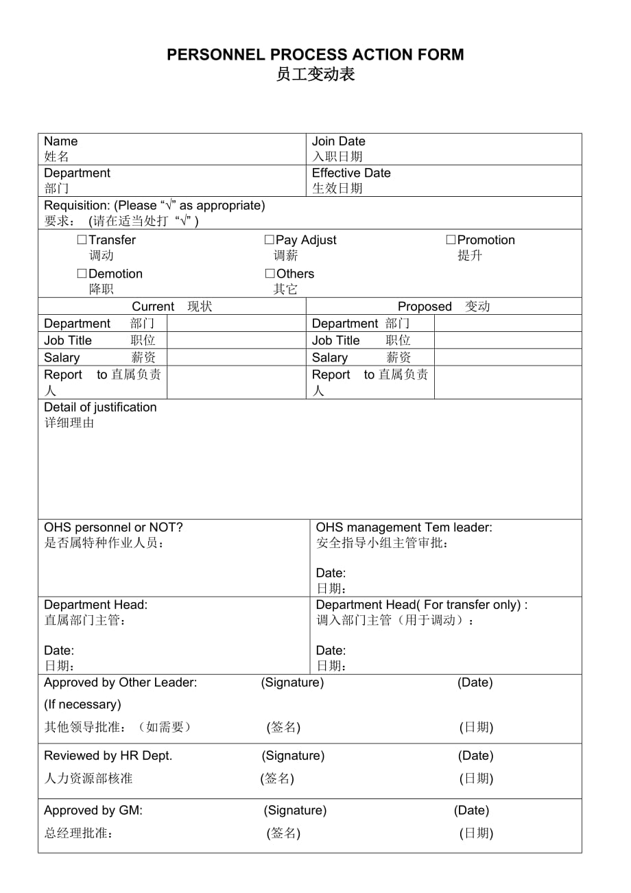2020某外资企业员工变动表件精品_第2页