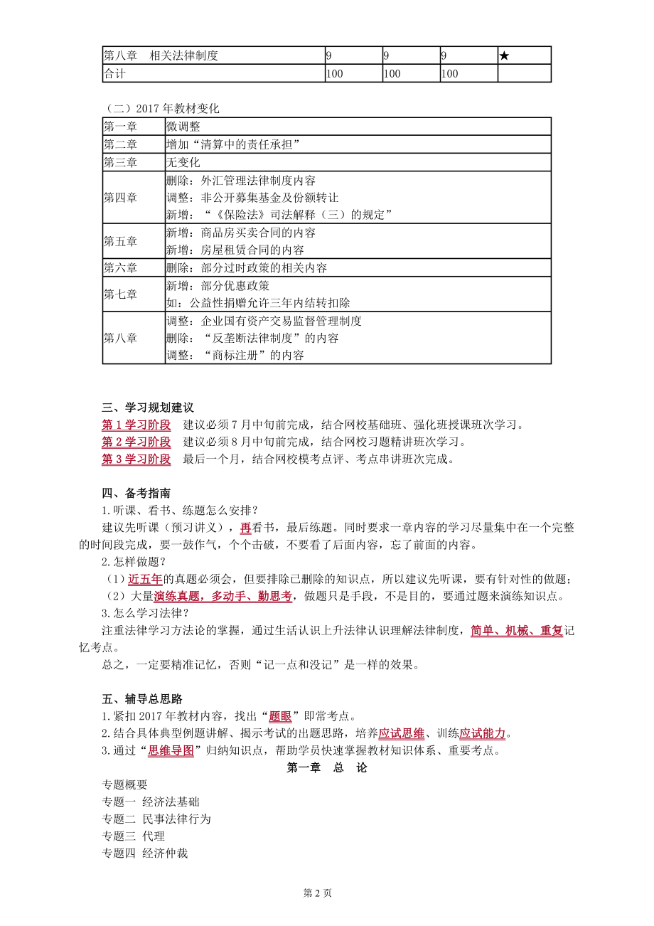 2017版2018年中级会计职称复习经济法基础班讲义教材重点标注全.doc_第2页