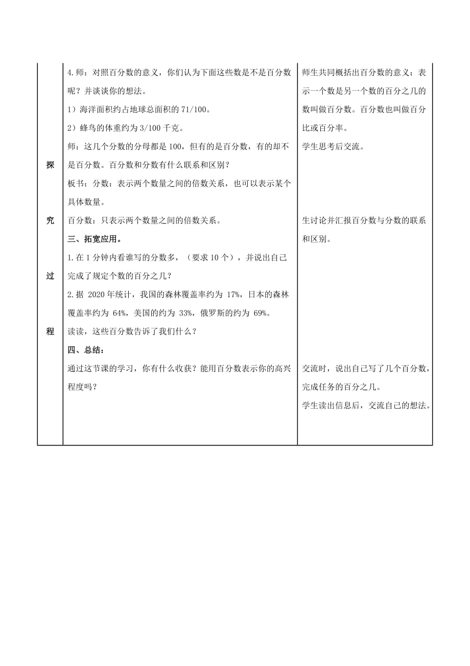 六年级数学上册 百分数的意义教案 青岛版（通用）_第3页