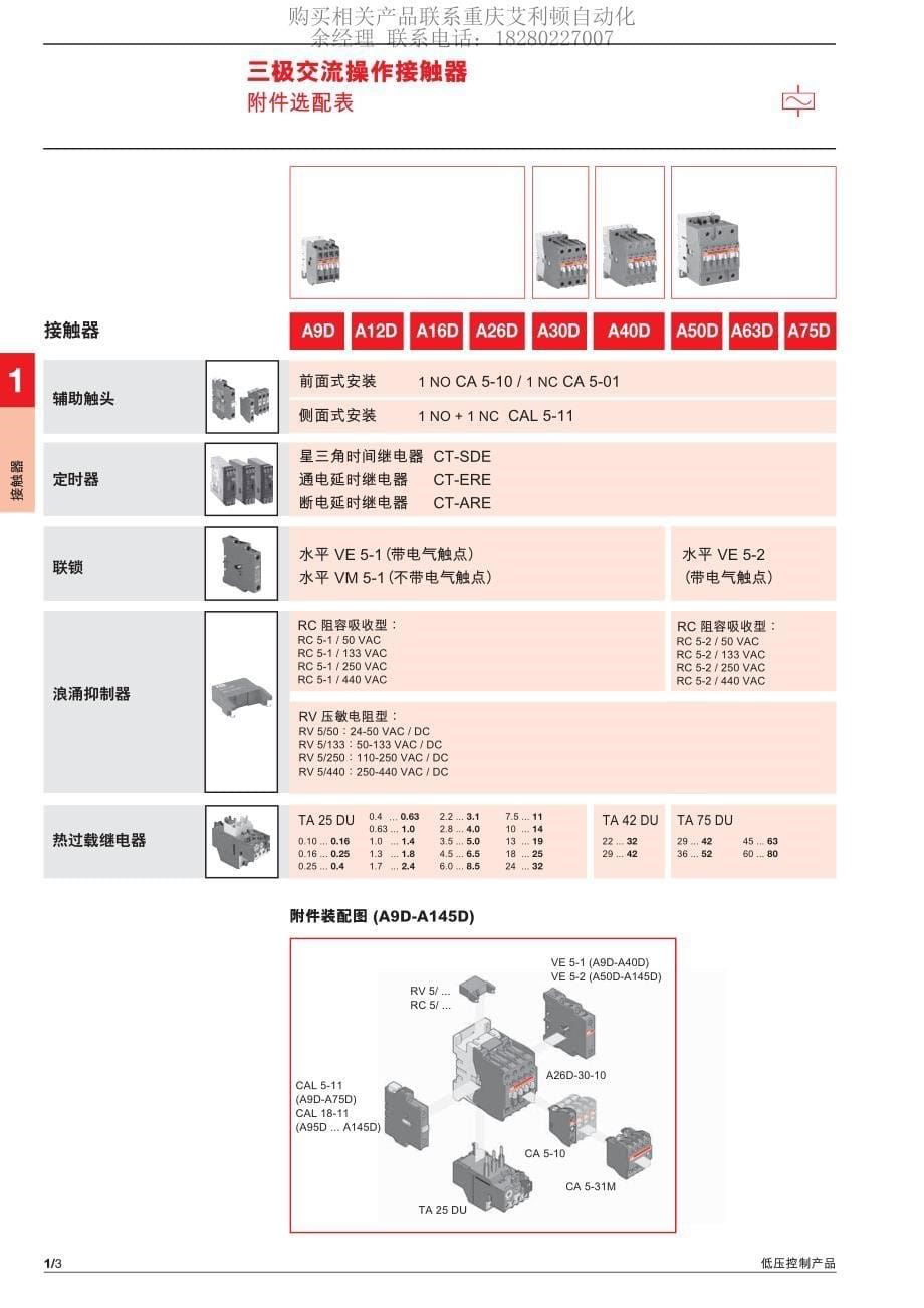 ABB低压设备制造用控制产品-接触器继电器软启动器行程开关等_第5页