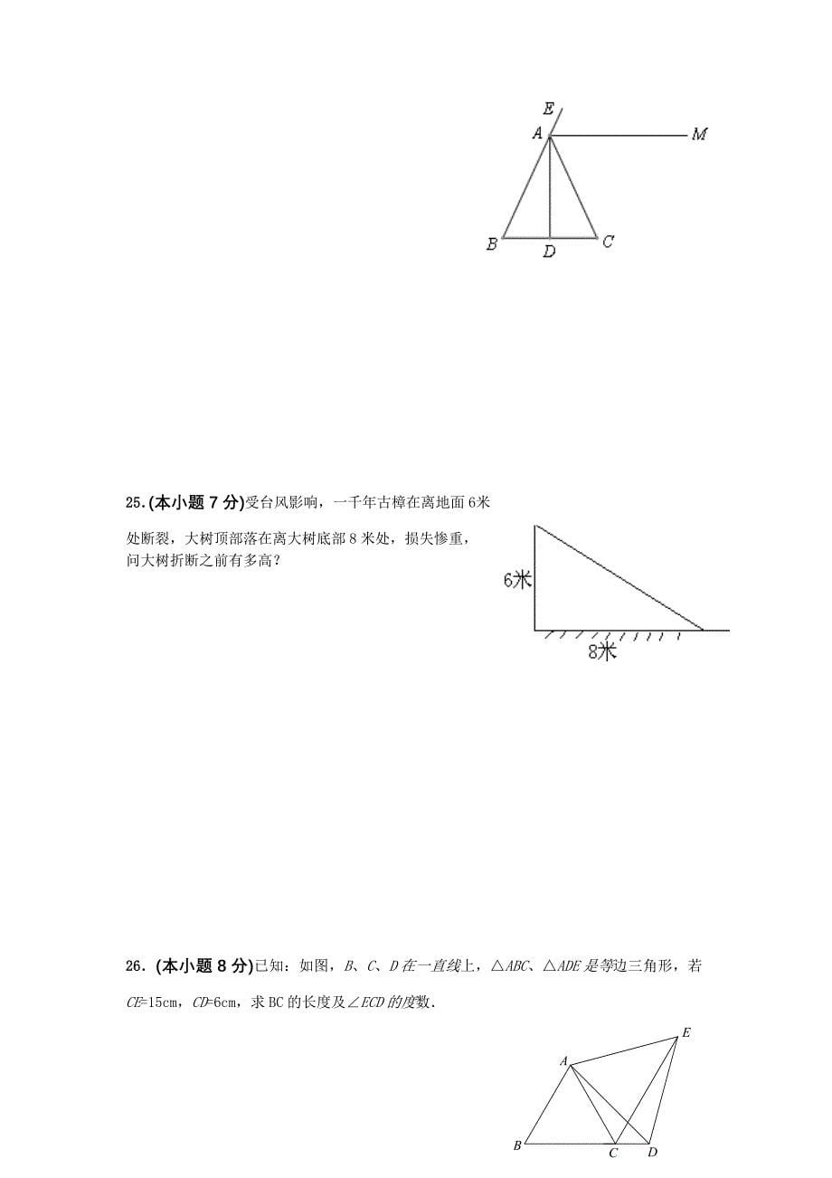 浙江省绍兴县杨汛桥镇中学2012-2013学年八年级10月月考数学试题.doc_第5页