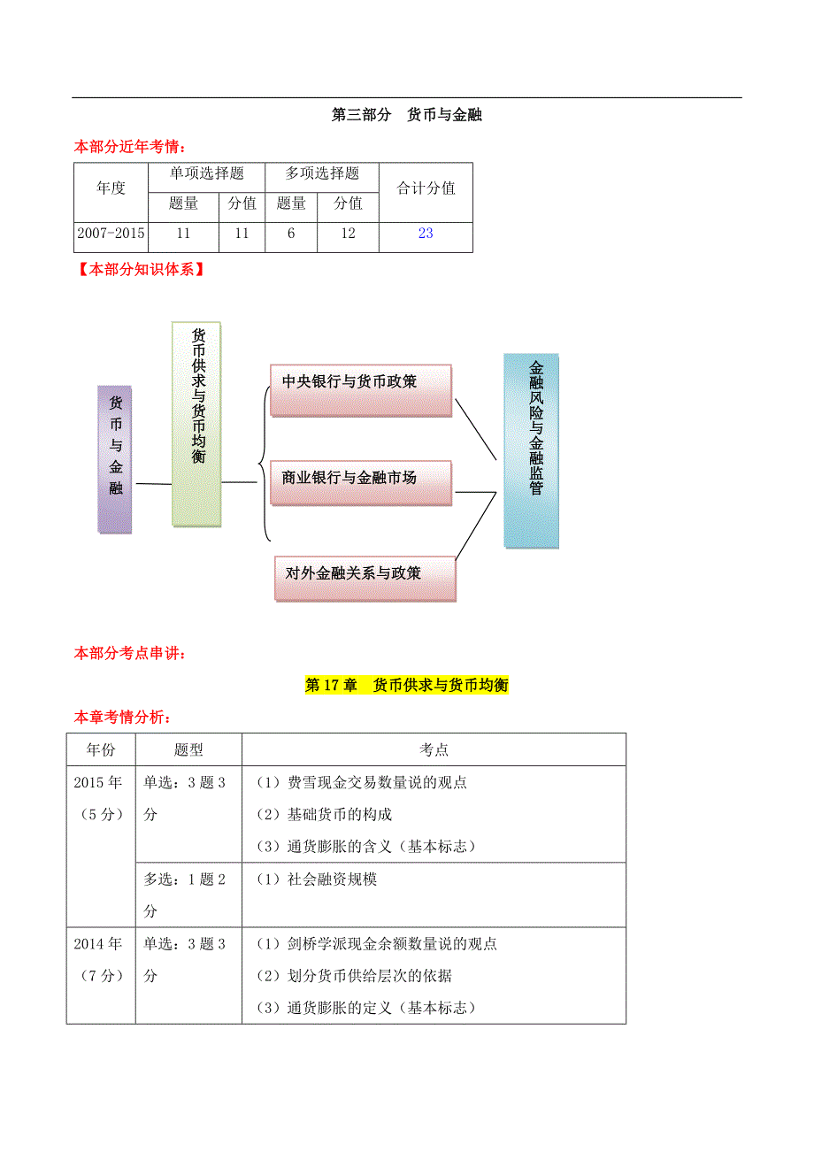 第讲第十七章货币供求与货币均衡及第十八章中央银行与货币政策.doc_第1页