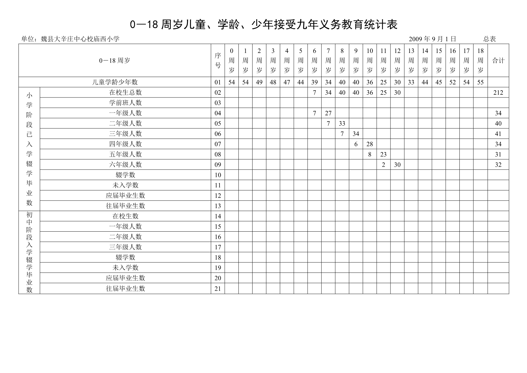 2020河北省学龄儿童入学情况统计表2精品_第4页