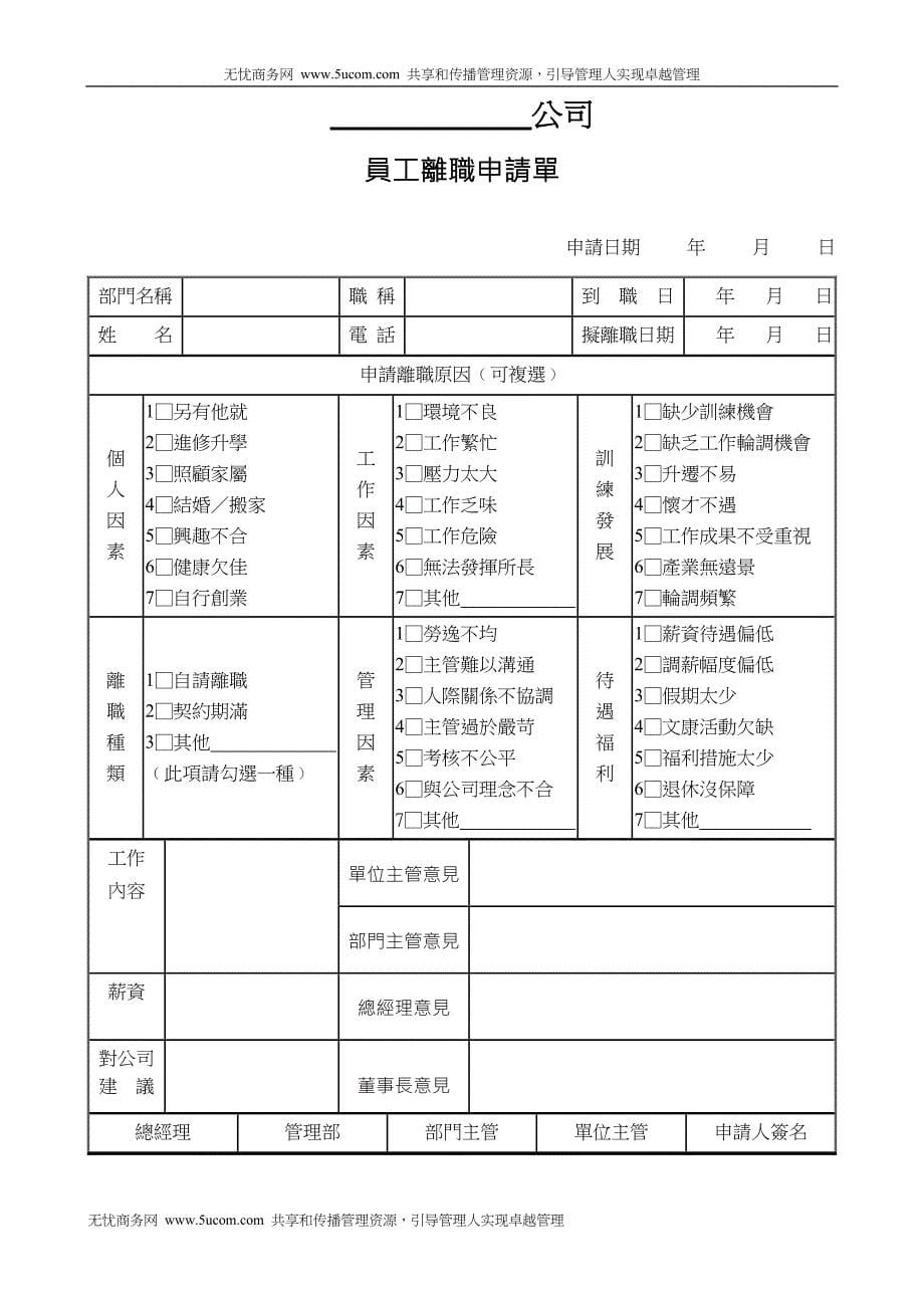 2020员工职务移交表单精品_第5页