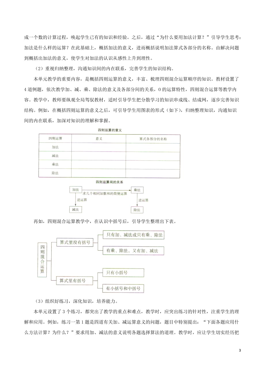 四年级数学下册 1《四则运算》教学分析素材 新人教版（通用）_第3页