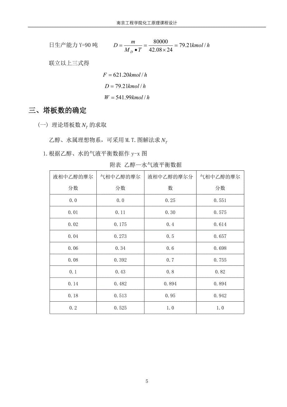 化工原理课程设计说明书（论文）_乙醇_水连续精馏塔的设计.doc_第5页