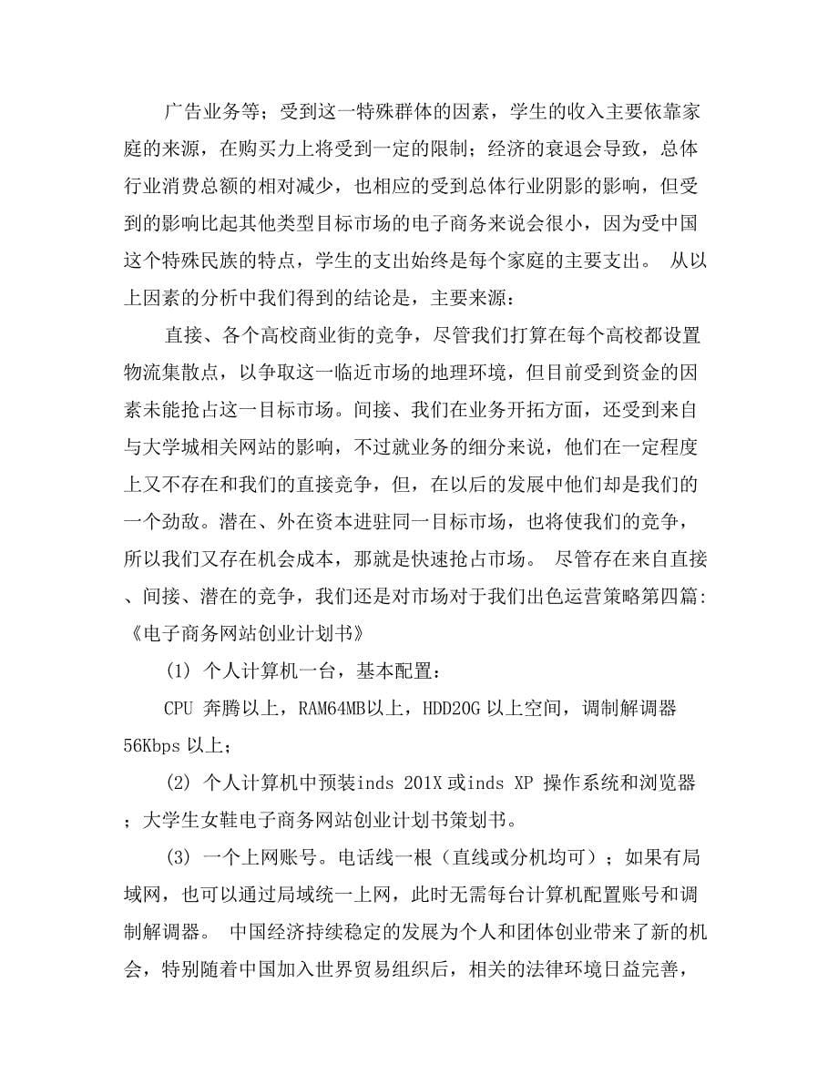 大学生女鞋电子商务网站创业计划书策划书.doc_第5页