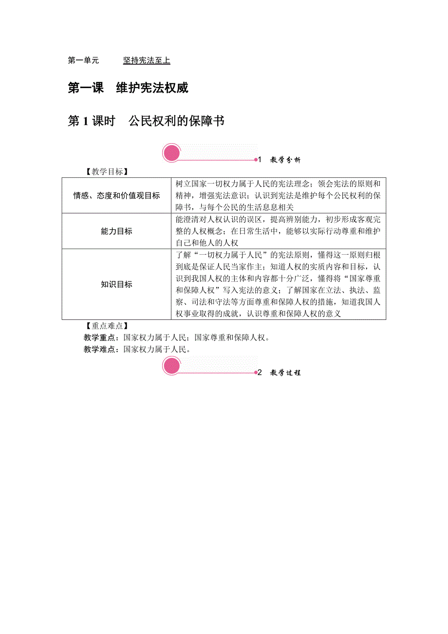 人教版八年级道德与法制下册精品教案（全册）_第1页