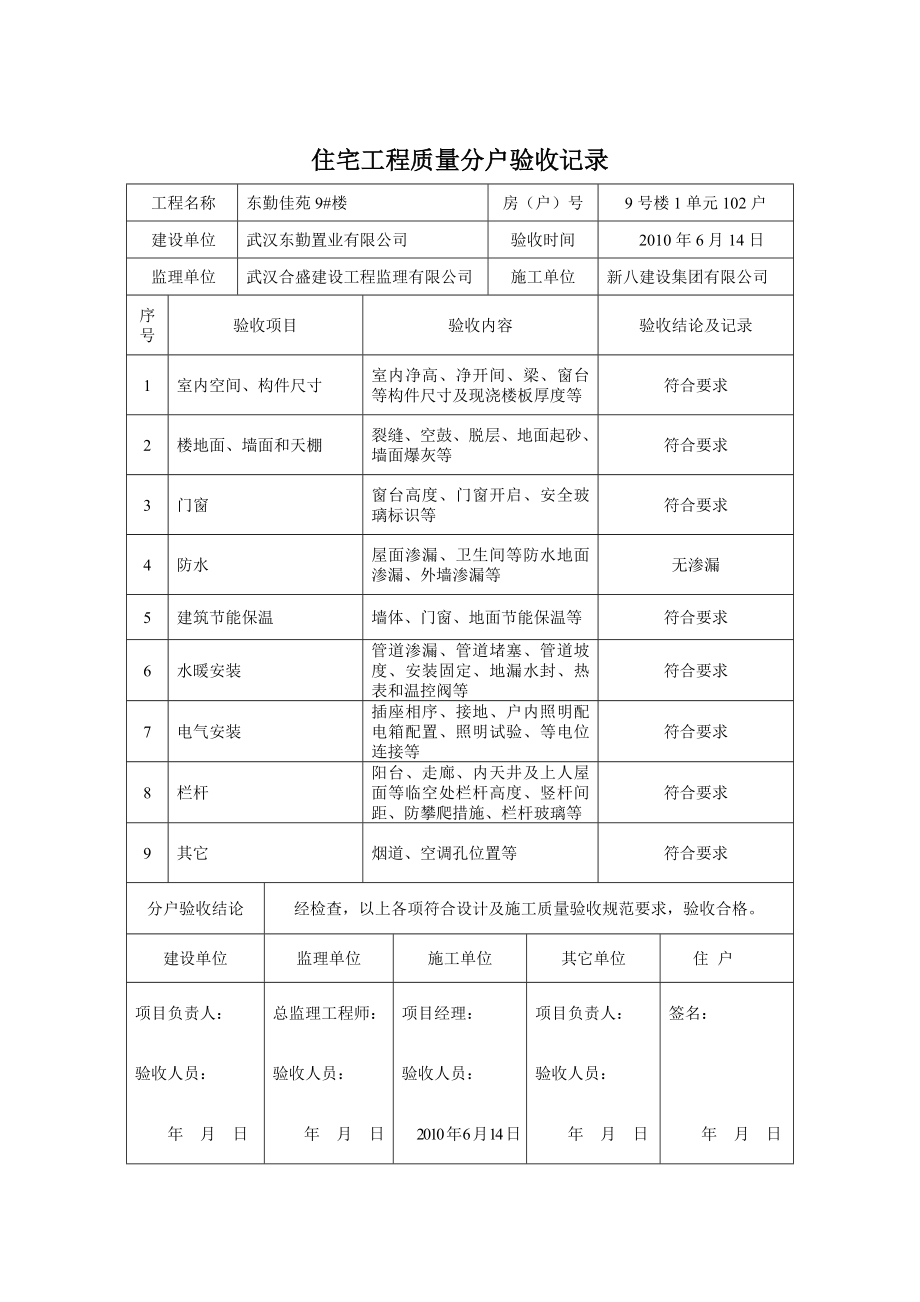 9_楼住宅工程质量分户验收记录W.doc_第2页