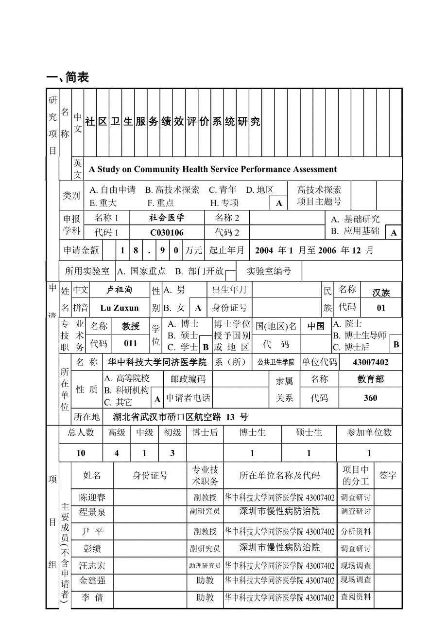 国家社会科学基金项目申请书-社区卫生服务绩效评价系统研究.doc_第2页