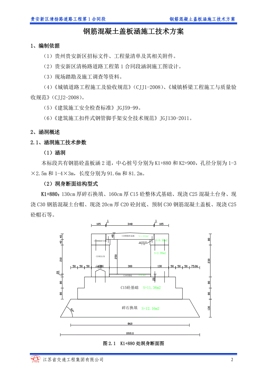 道路工程盖板涵专项施工技术方案.docx_第2页