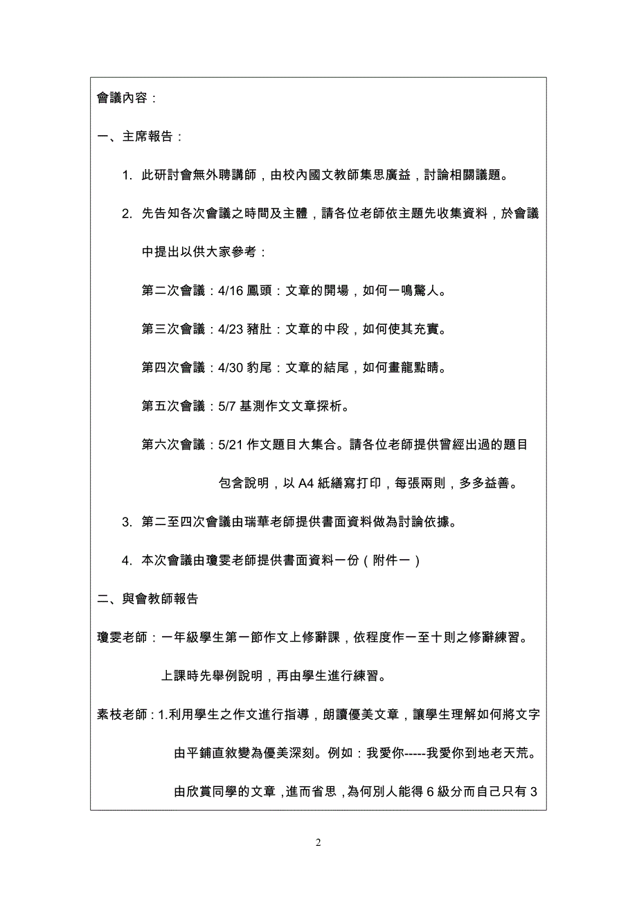 新竹立博爱国中一一学国文领域社群研讨会会议纪录.doc_第2页