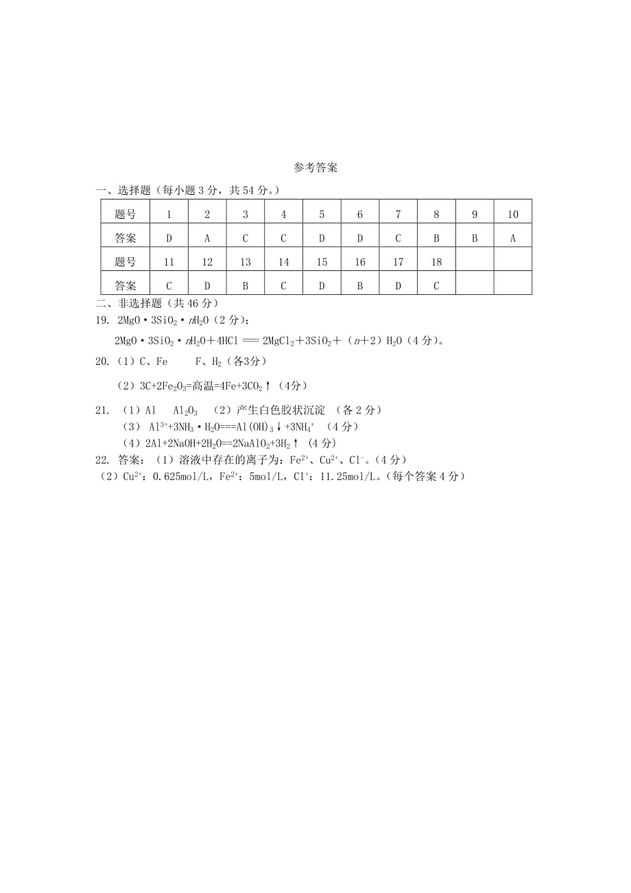 江苏省宜兴市东山高级中学2020学年高中化学 专题三《从矿物到基础材料》单元测试5 苏教版必修1_第4页